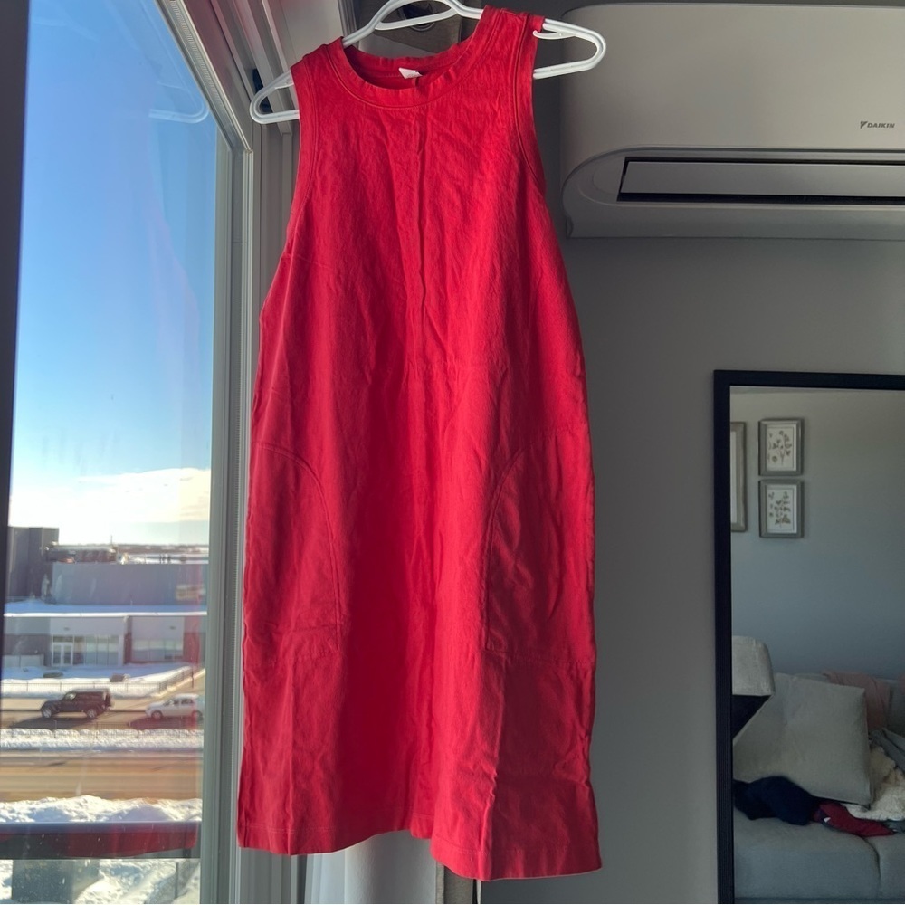 NWT Old Navy women's sleeves tee jersey dress, red, A-line, XS